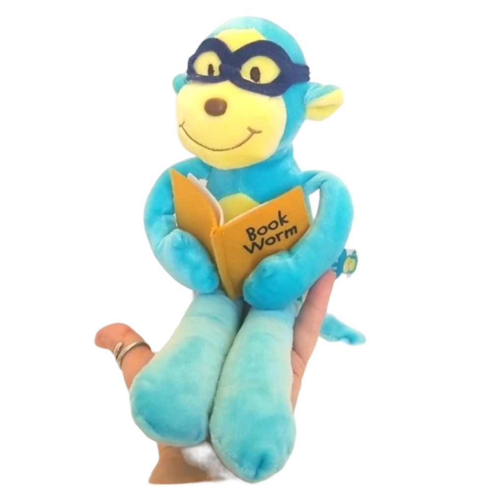 Aurora Mood Monkeys Book Worm Monkey Plush